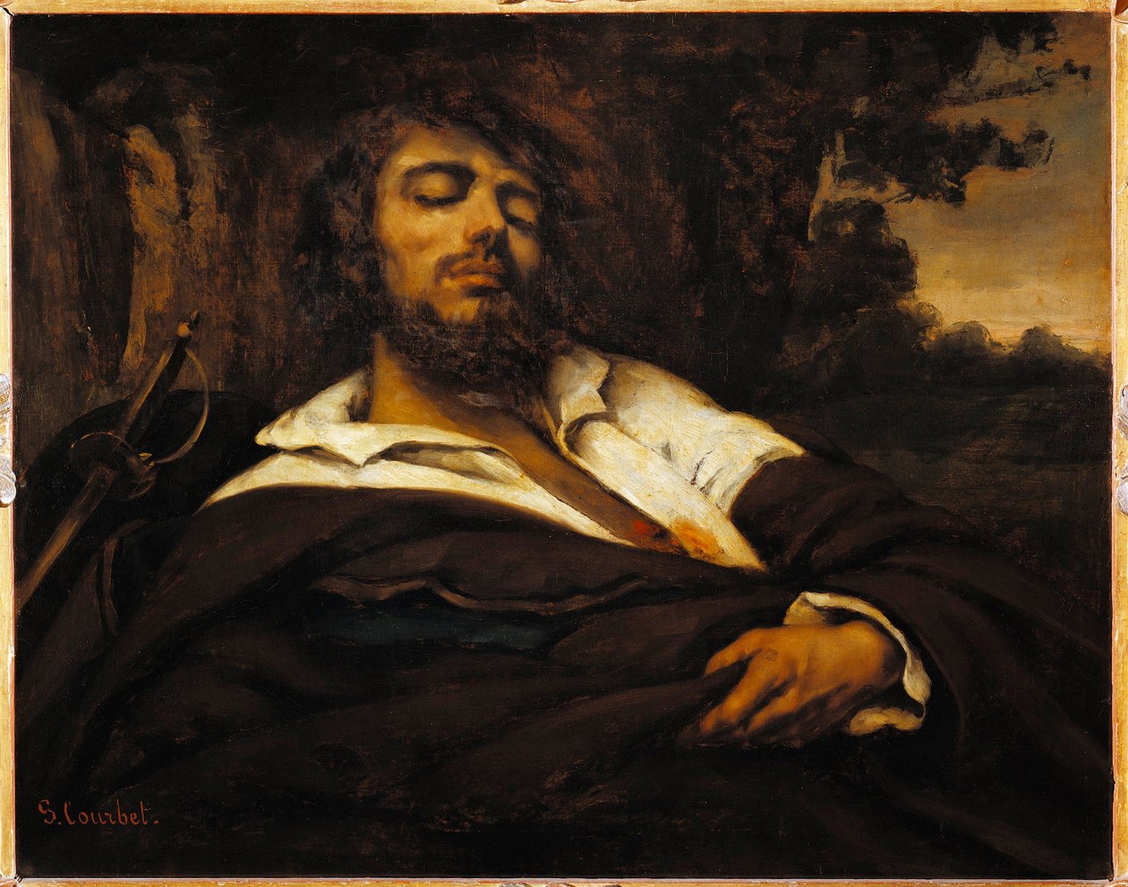 Målarens självporträtt sårar. (olja på duk av Gustave Courbet