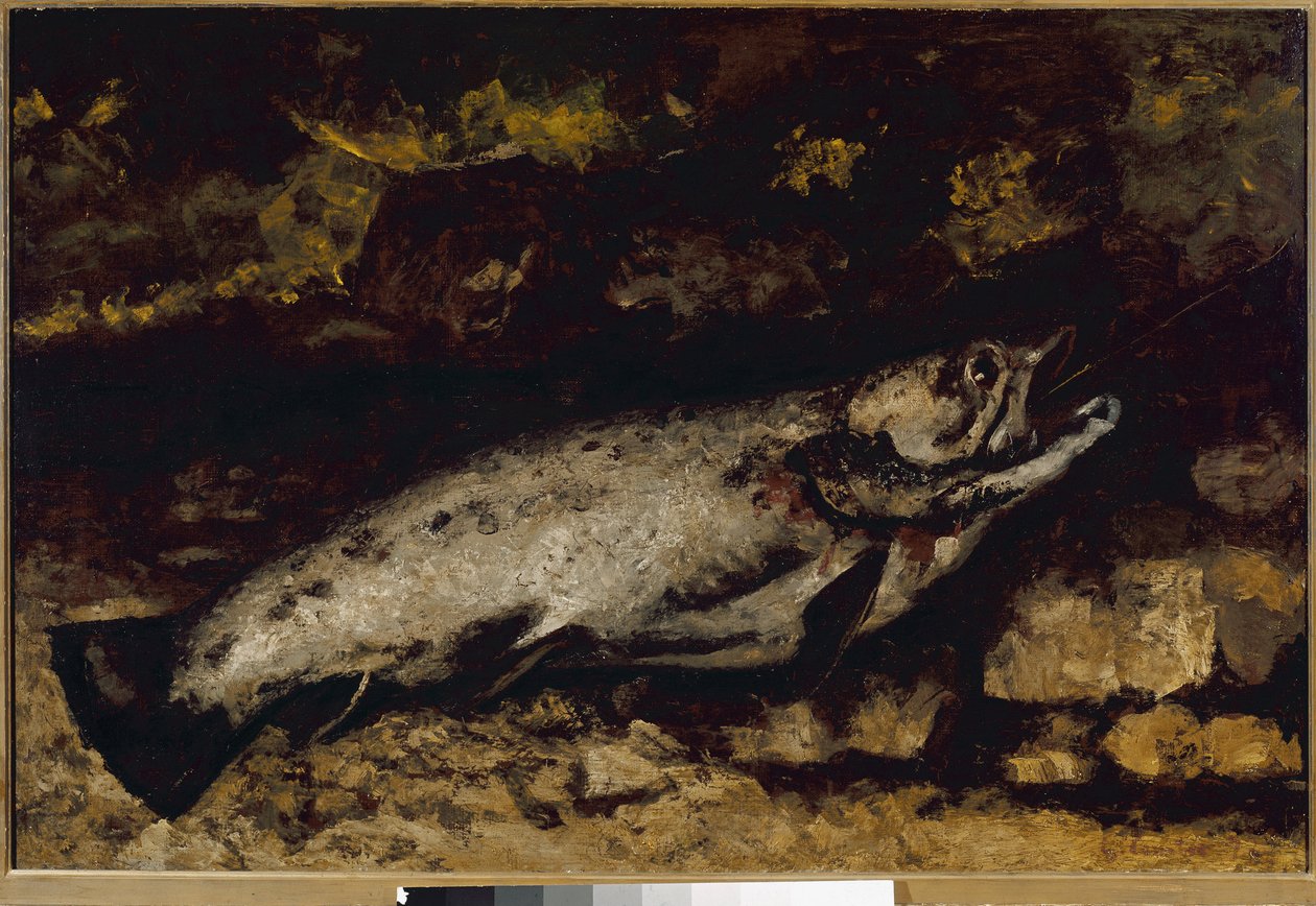 Öringen (olja på duk av Gustave Courbet
