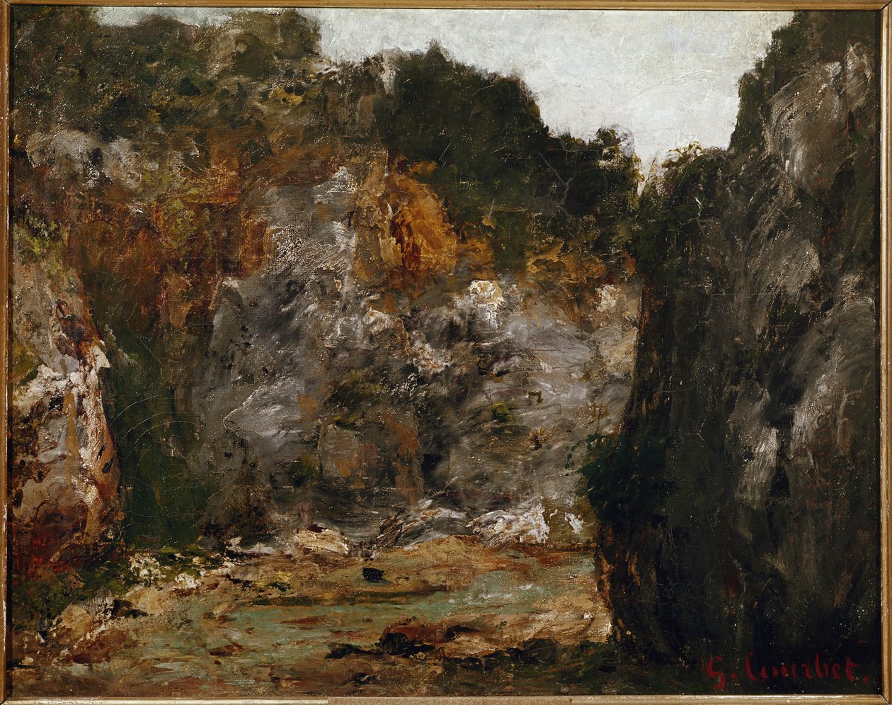Vy över en oren klyfta av Gustave Courbet