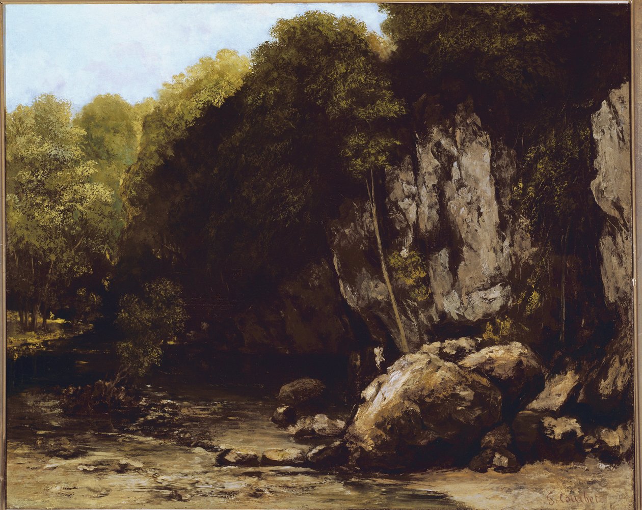 Utsikt över platsen för Le Puits-Noir nära Ornans i Doubs (olja på duk av Gustave Courbet