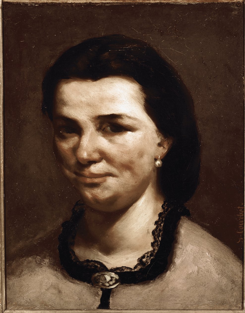 Kvinnans huvud av Gustave Courbet