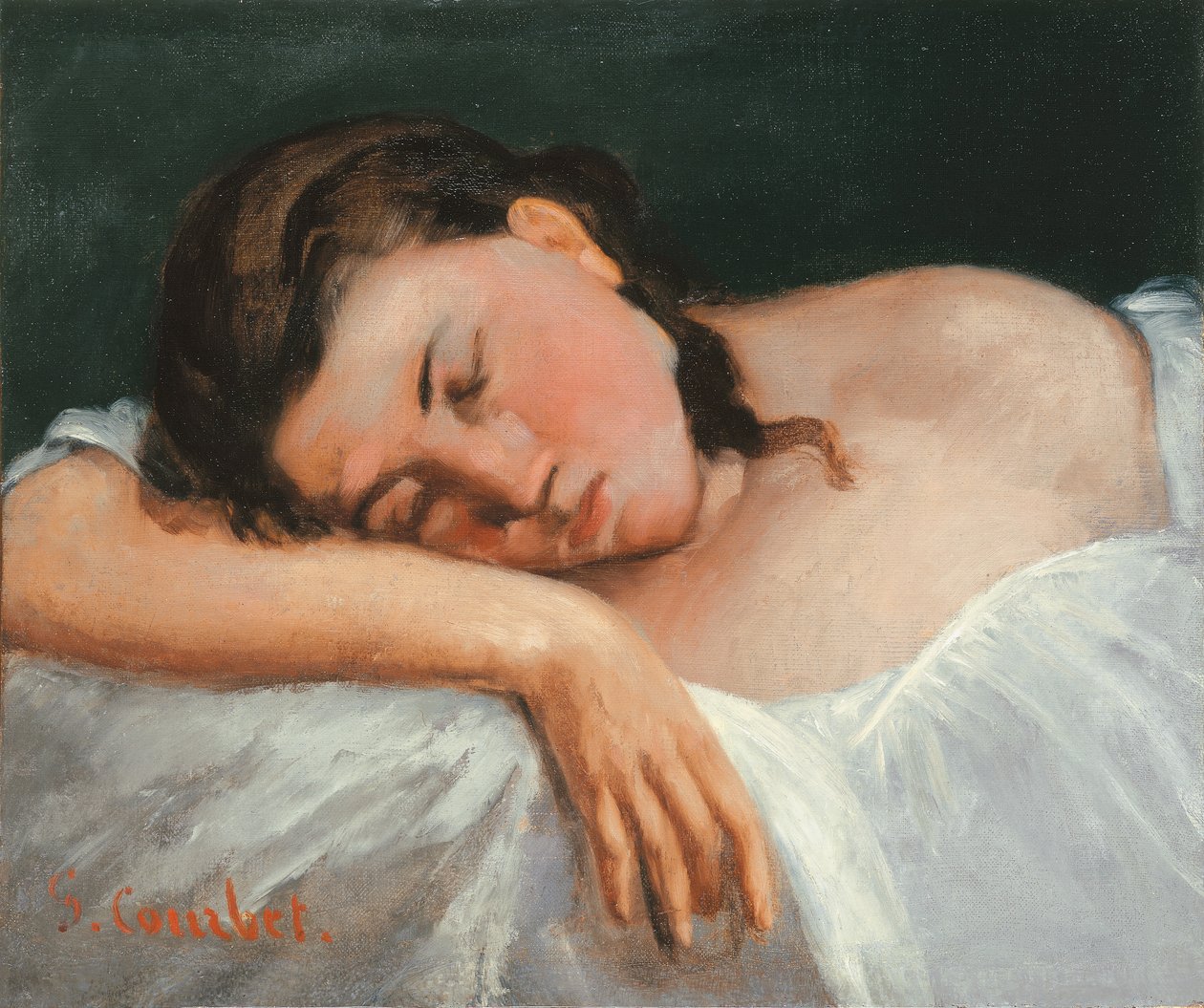 Ung flicka sover, 1847 av Gustave Courbet