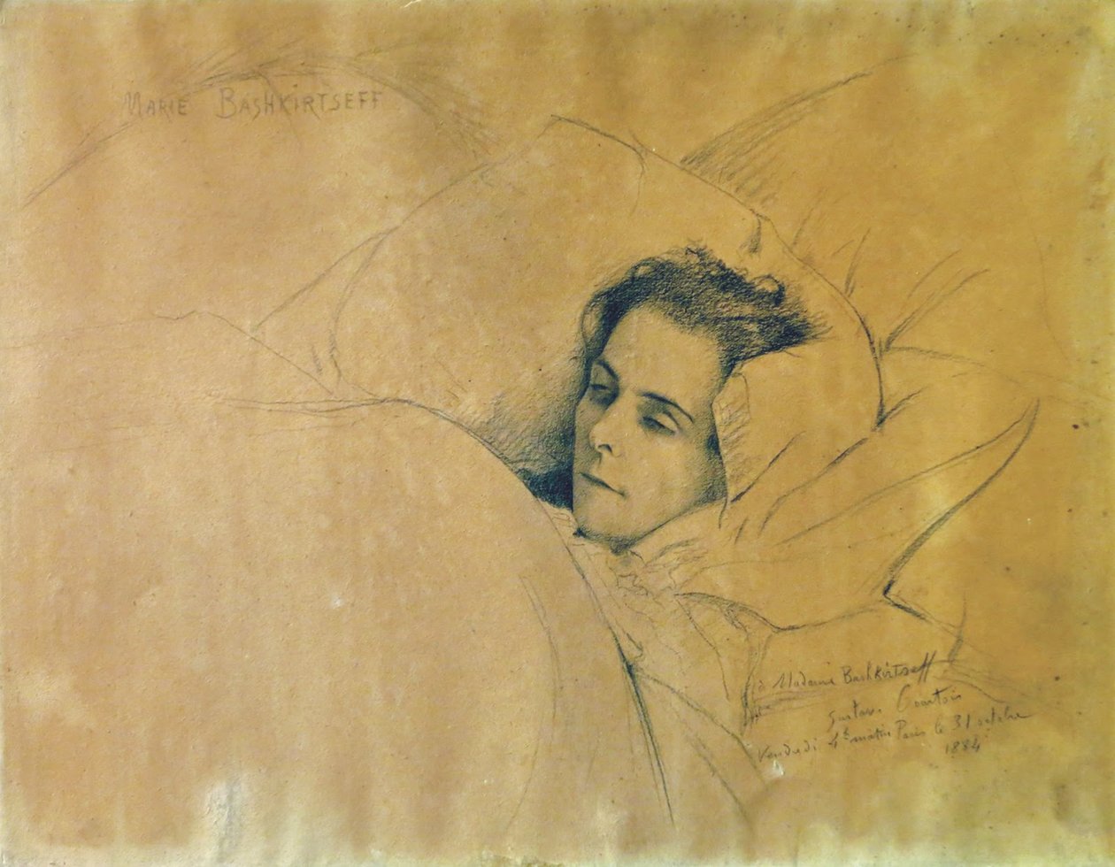 Maria Konstantinovna Bashkirtsevas död 1858-1884, 1884. av Gustave Courtois