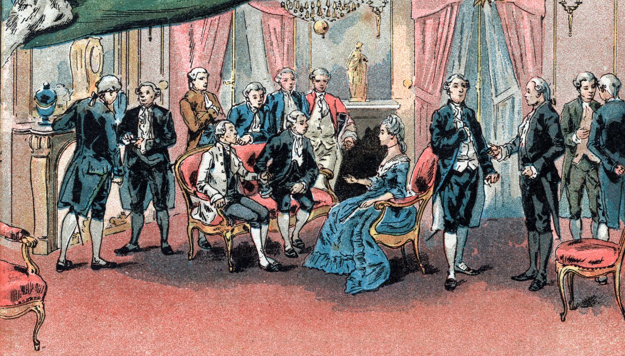 Suzanne Curchods salong av Gustave Demoulin