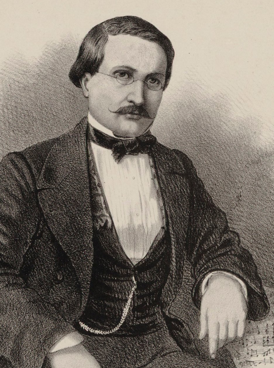 Porträtt av kompositören Antony Lamotte 1819-1912, 1855-1859. av Gustave Donjean