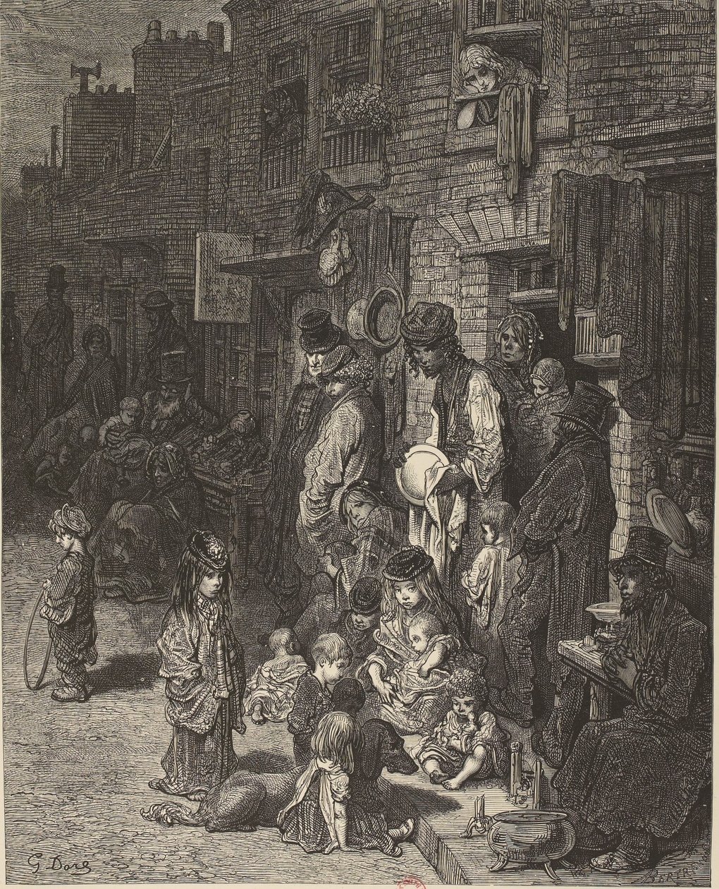 Gustave Doré - Wentworth Street Whitechapel - London, en pilgrimsfärd av Gustave Dore