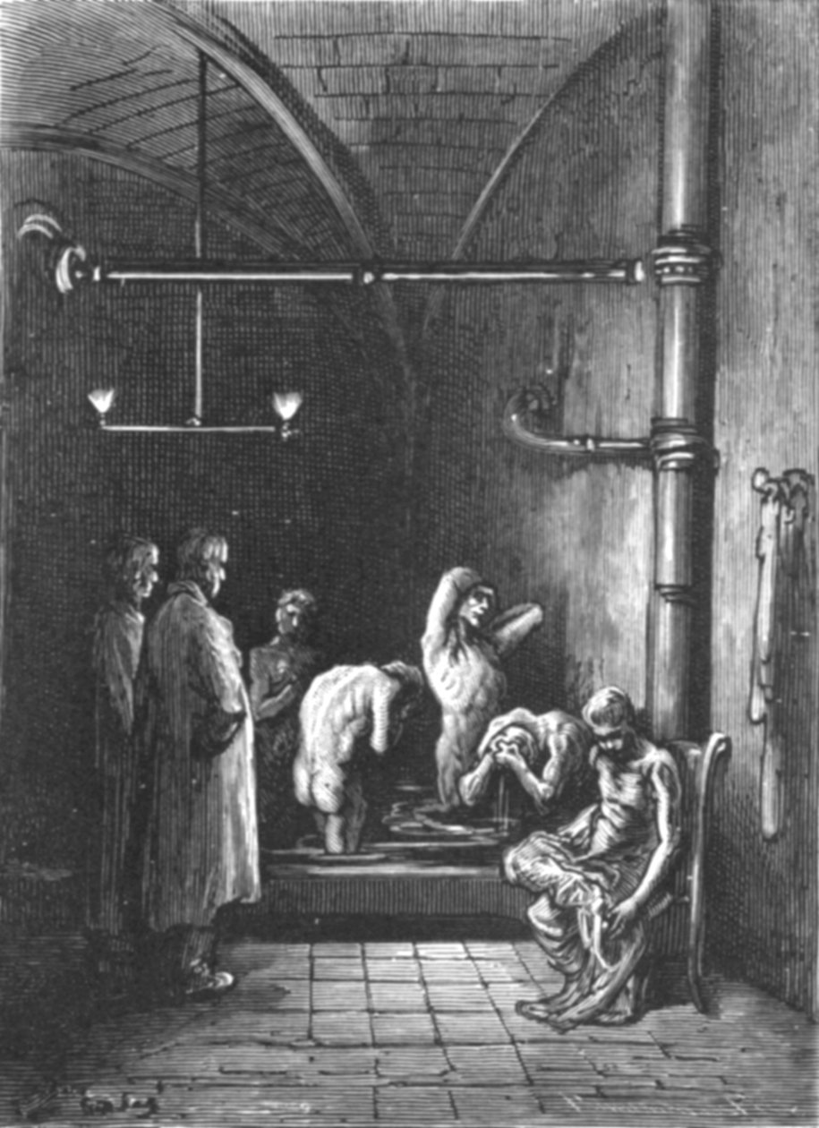 "A House of Refuge - In the Bath", 1872. av Gustave Dore