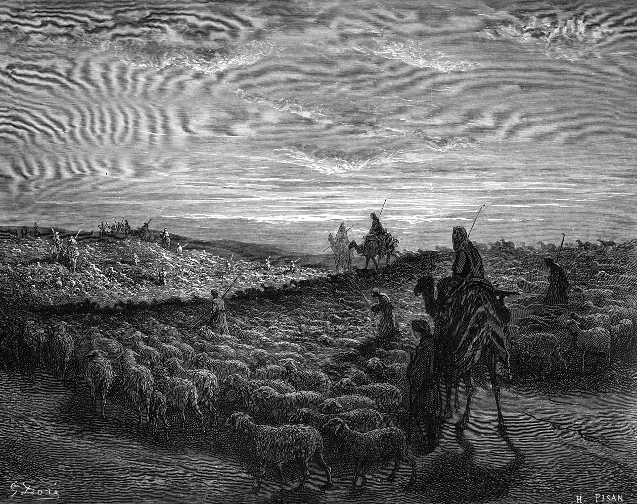 Abram på sin resa in i Kanaan - Bibeln av Gustave Dore