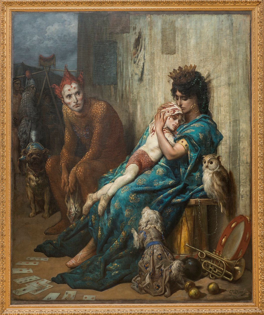 Acrobats - The Saltimbanks"" (sårbarnet) - Målning av Gustave Dore (1832-1883) av Gustave Dore
