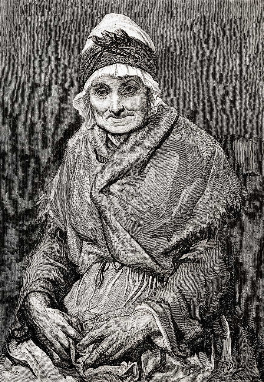 Efter en teckning gjord 1880 av Gustave Dore av hans sjuksköterska Francoise. Ur Gustave Dores liv och minnen, publicerad 1885. av Gustave Dore