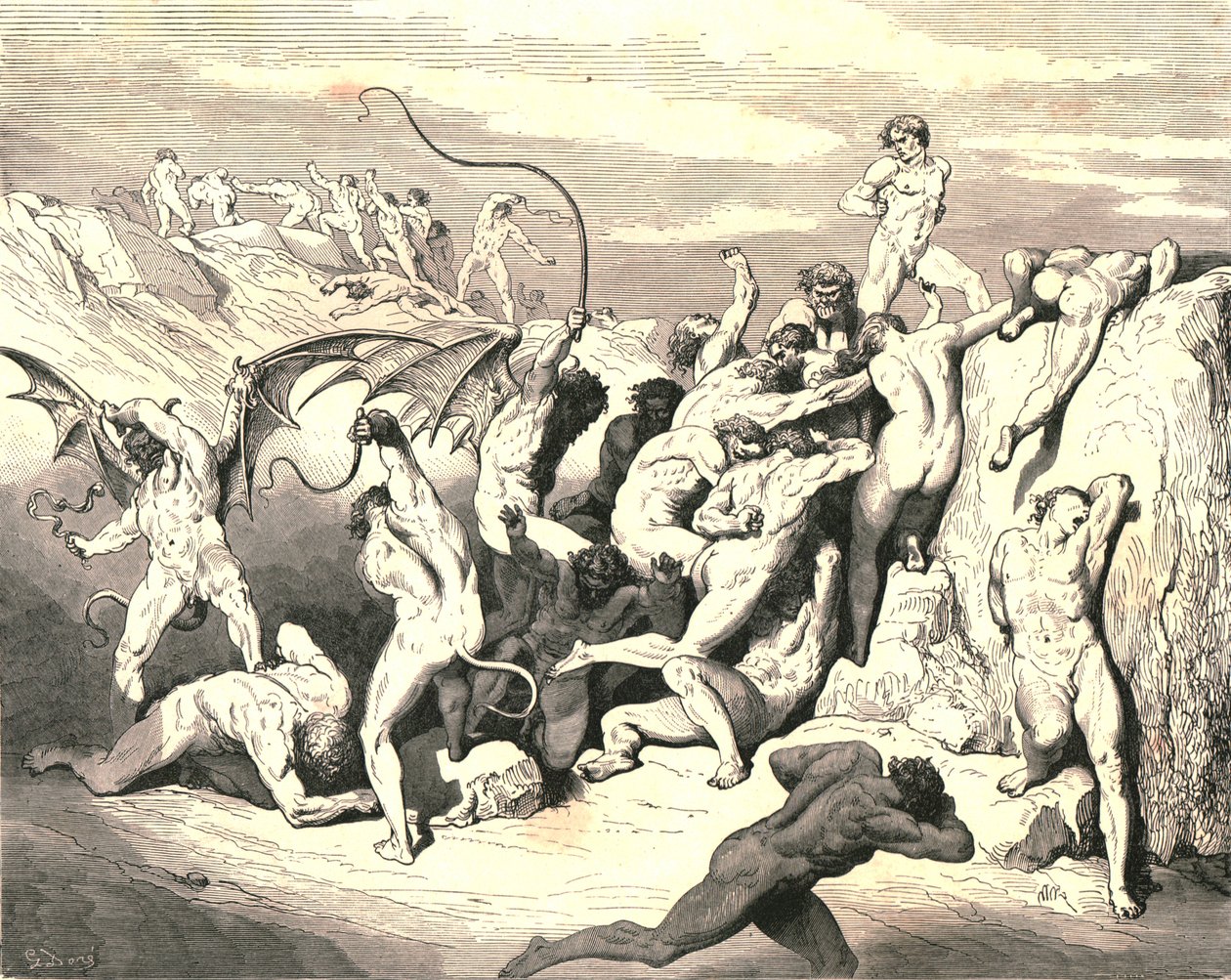 Ah! Hur de gjorde dem bundna vid den första randen!, c1890. av Gustave Dore
