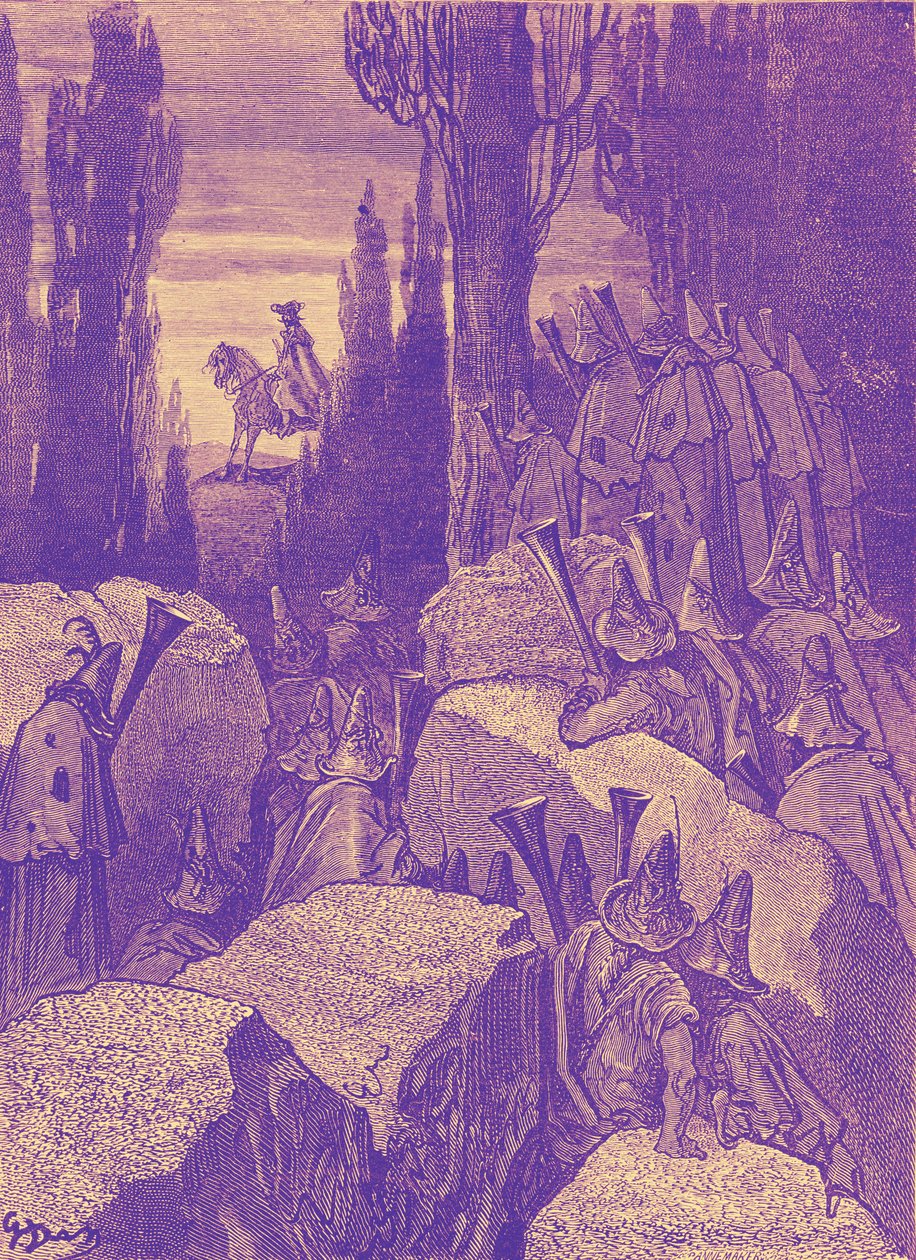Baron Münchausen: Landsvägsmän / soldater, av Doré. av Gustave Dore