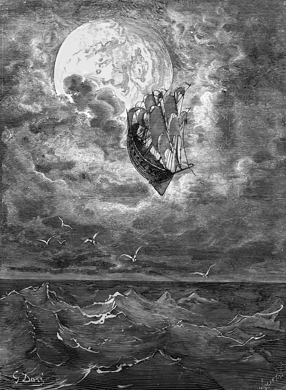 Baron Münchausen: Resan till månen, av Doré. av Gustave Dore