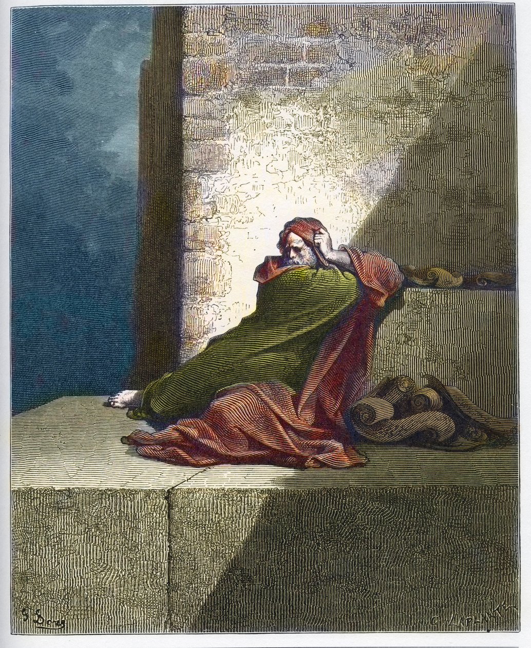 Baruch - Baruch ben Neria - Gravyr från "The Dore Bible" av Gustave Dore (1832-1883) av Gustave Dore