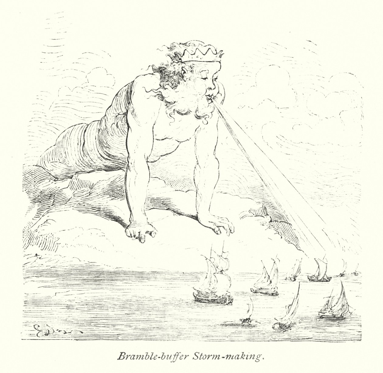 Bramble Buffer Storm Making (gravyr) av Gustave Dore