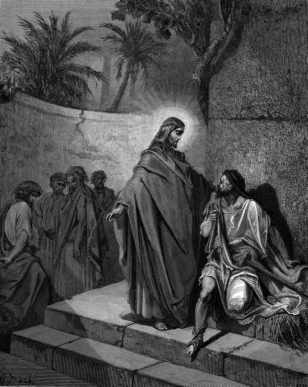 Kristus helade mannen som är förlamad, 1866 av Gustave Dore