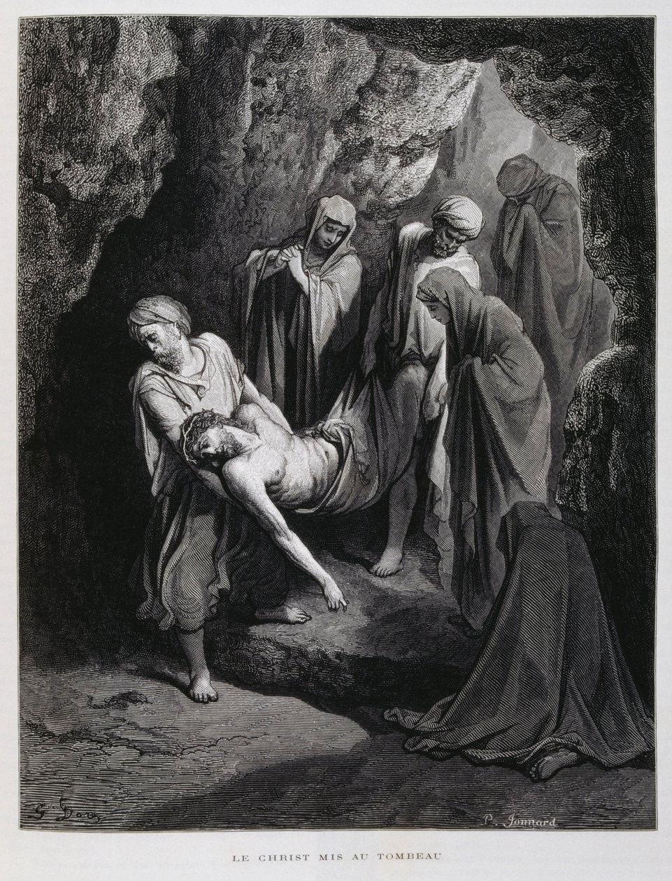 Kristus förs till graven, illustration från Dore-bibeln av Gustave Dore