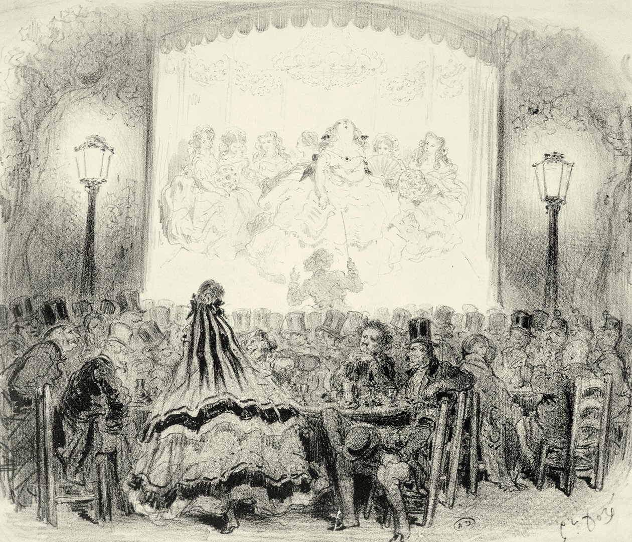 Kaffekonsertsal i Frankrike, av Paul Gustave Dore