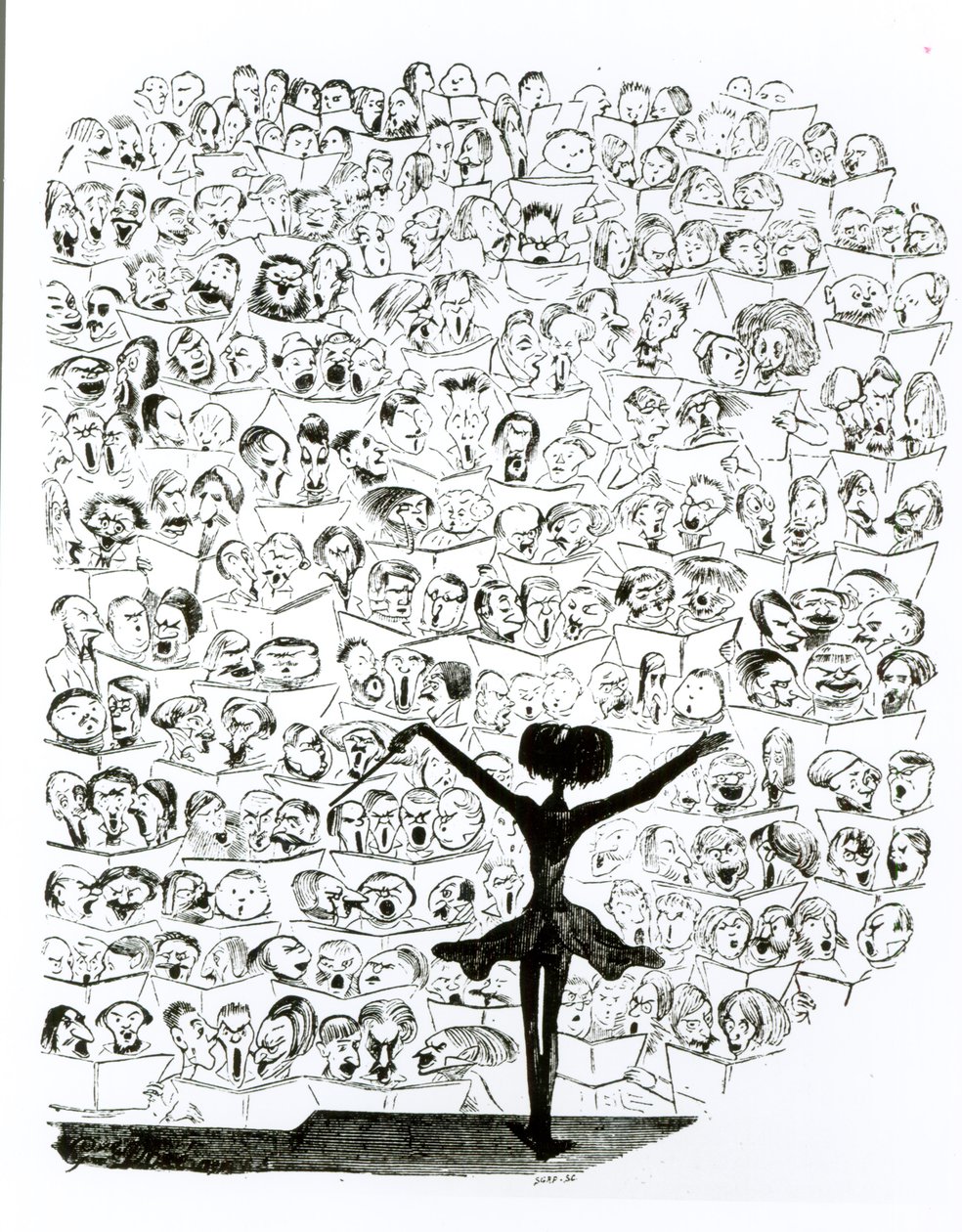 Konsert av Philharmonic Society, karikatyr av Hector Berlioz (1803-69) från 