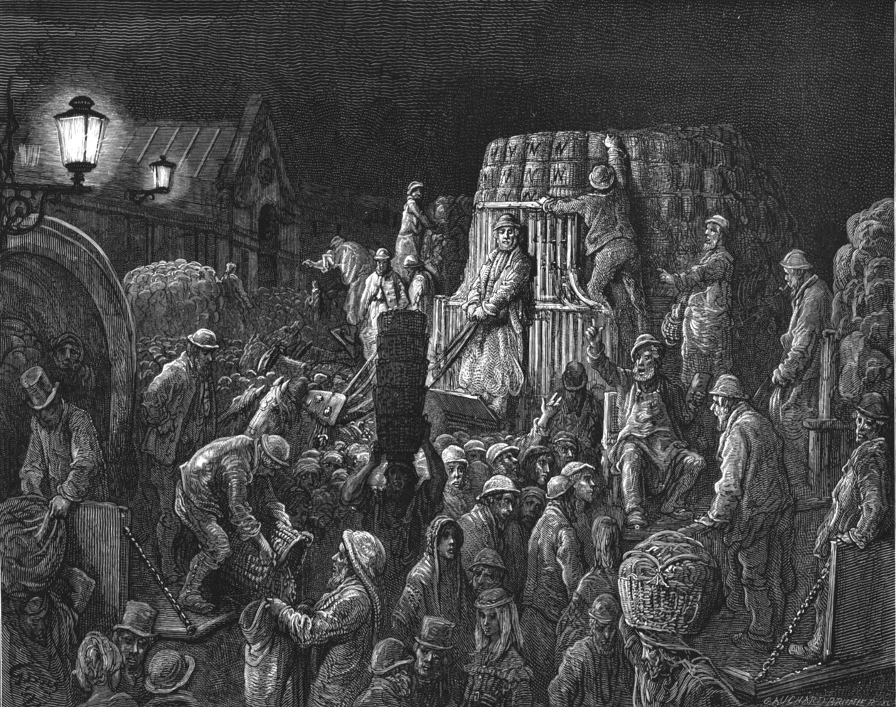 "Covent Garden Market - Early Morning", 1872. av Gustave Dore