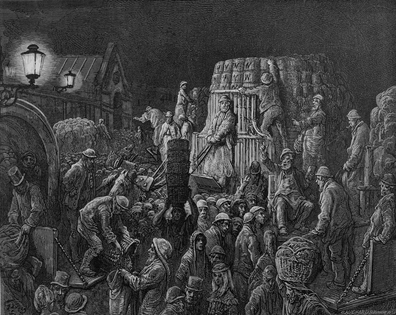 "Covent Garden Market - Early Morning", 1872 av Gustave Dore