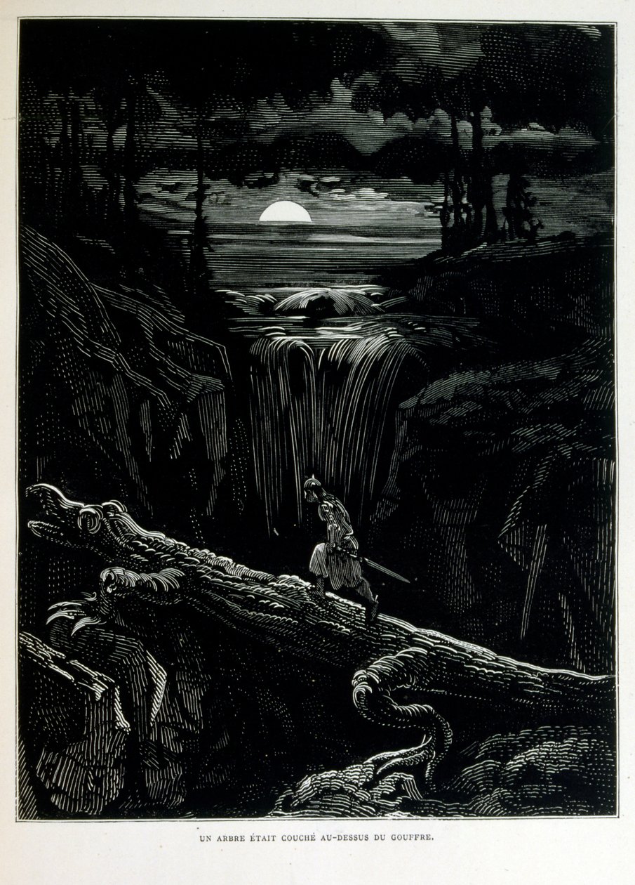 Croque-Mitaine; 1863 illustration, av Gustave Dore (1832 – 1883); Fransk konstnär, grafiker, illustratör. Croque-Mitaine (The bogeyman) en elak karaktär som presenteras för barn för att skrämma dem och på så sätt göra dem klokare. av Gustave Dore