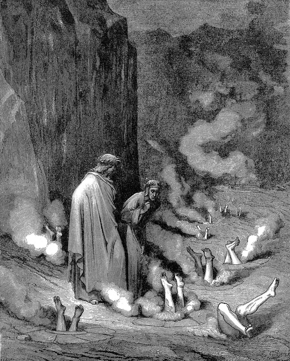Dante och Vergilius i inferno, 1863 av Gustave Dore