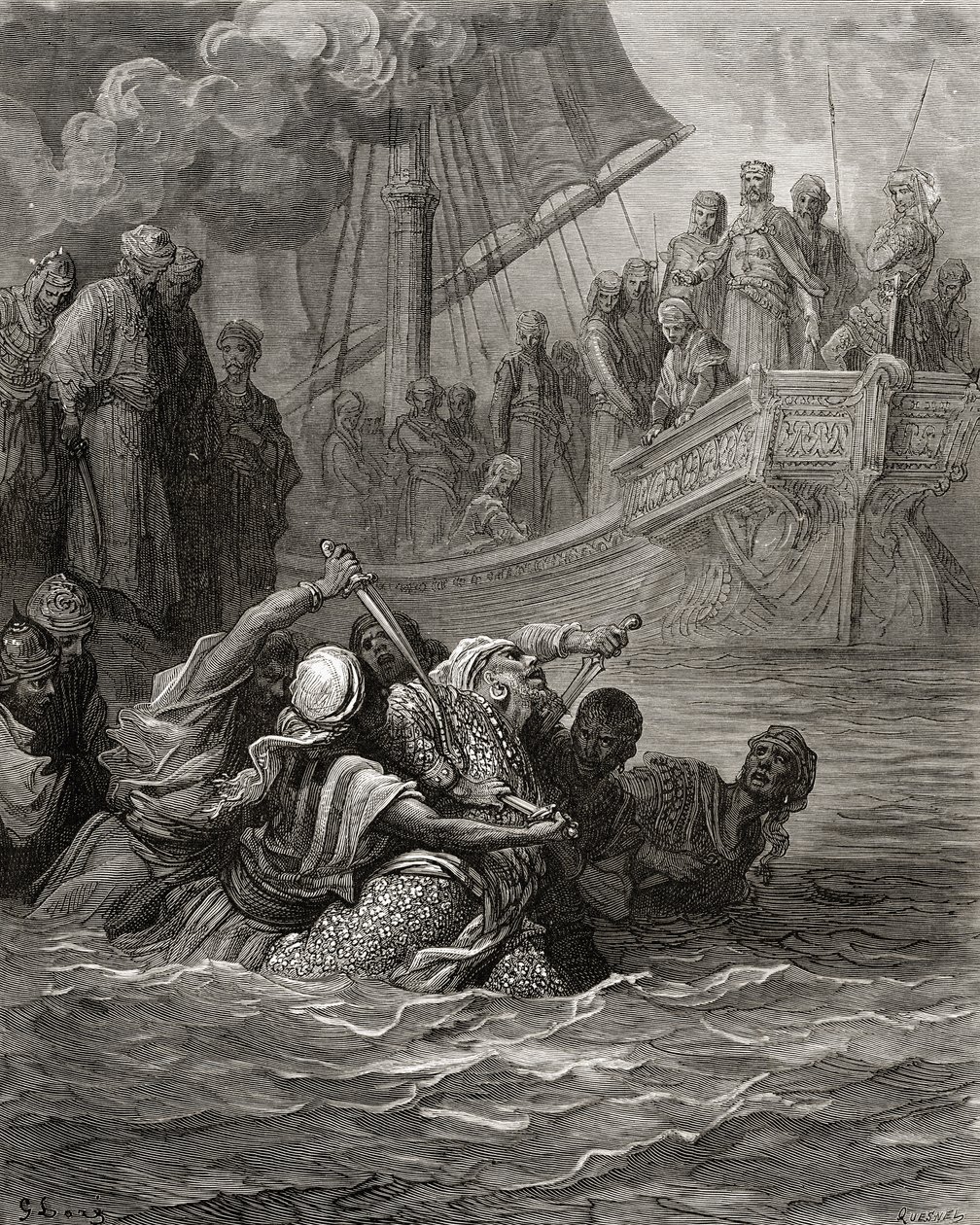 Death of Almoadam, illustration från 