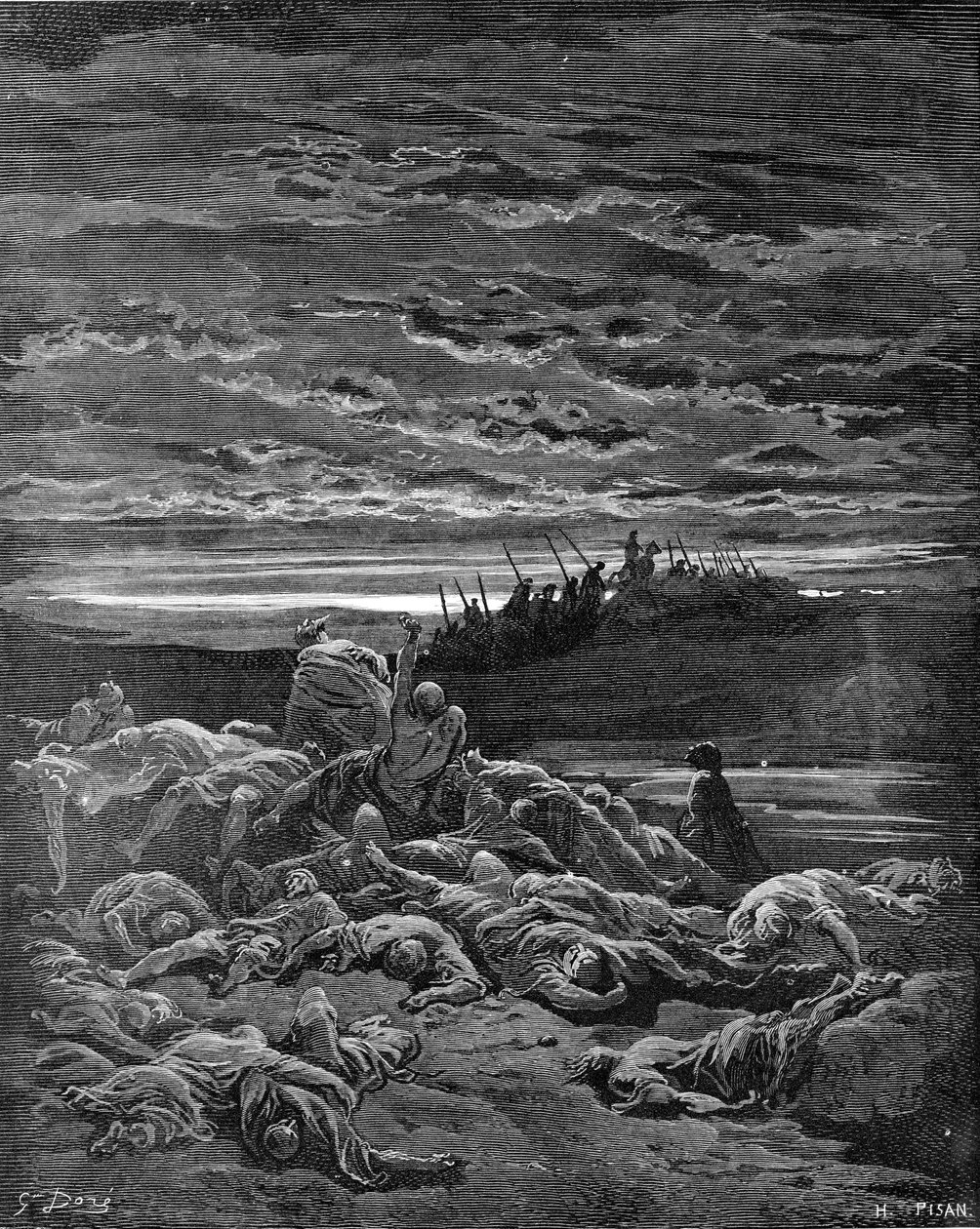 Död av Jerubbaals söner - Bibeln av Gustave Dore