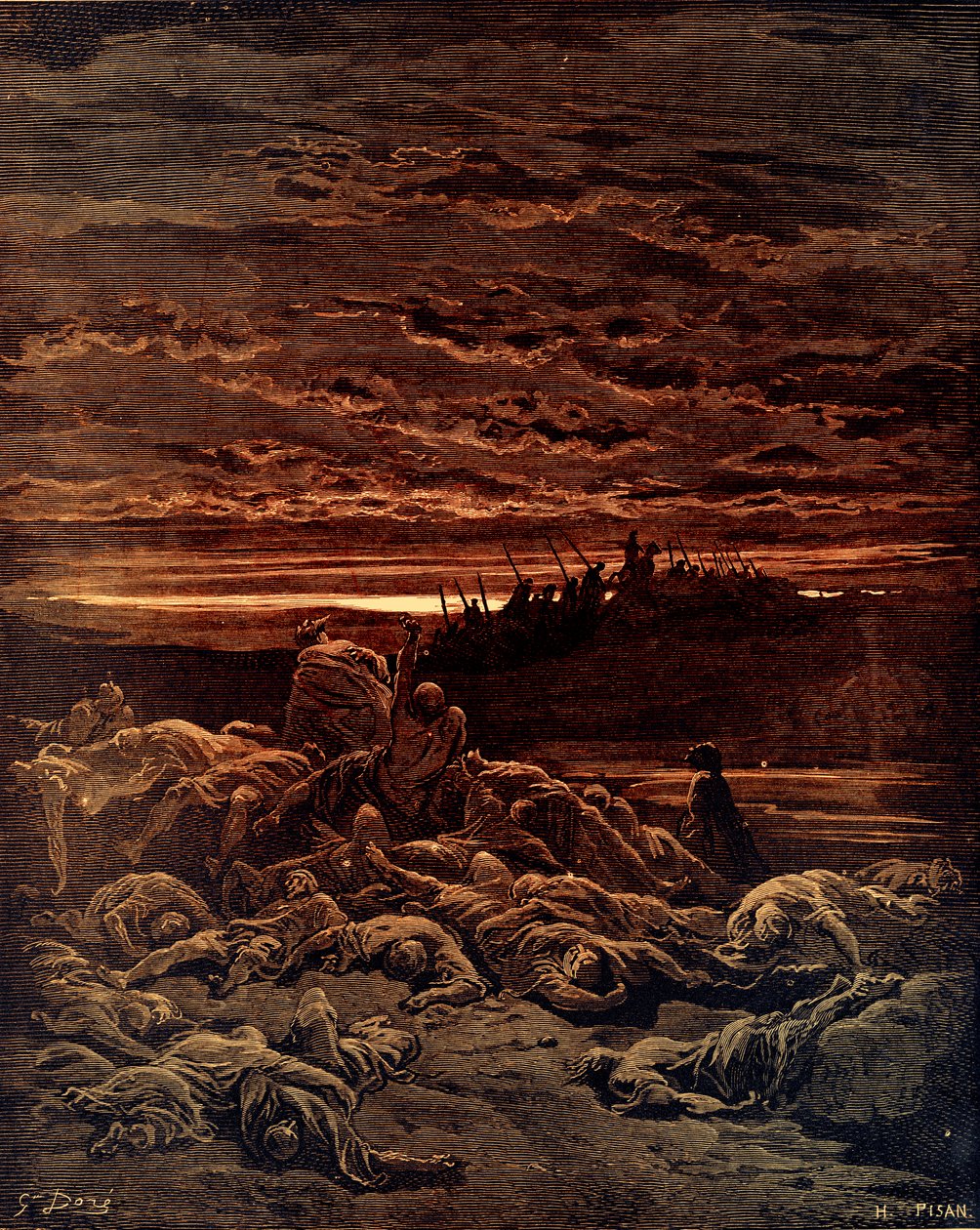 Death of the Sons of Jerubbaal av Doré - Bibeln av Gustave Dore
