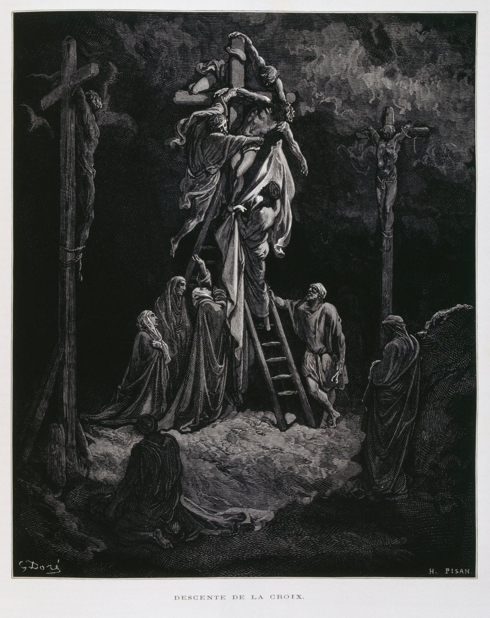 Kristi nedstigande från korset, illustration från Dore-bibeln av Gustave Dore