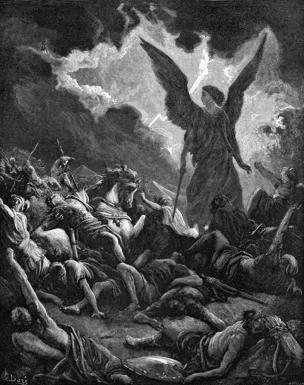 Förstörelse av Sanheribs värd av Gustave Dore