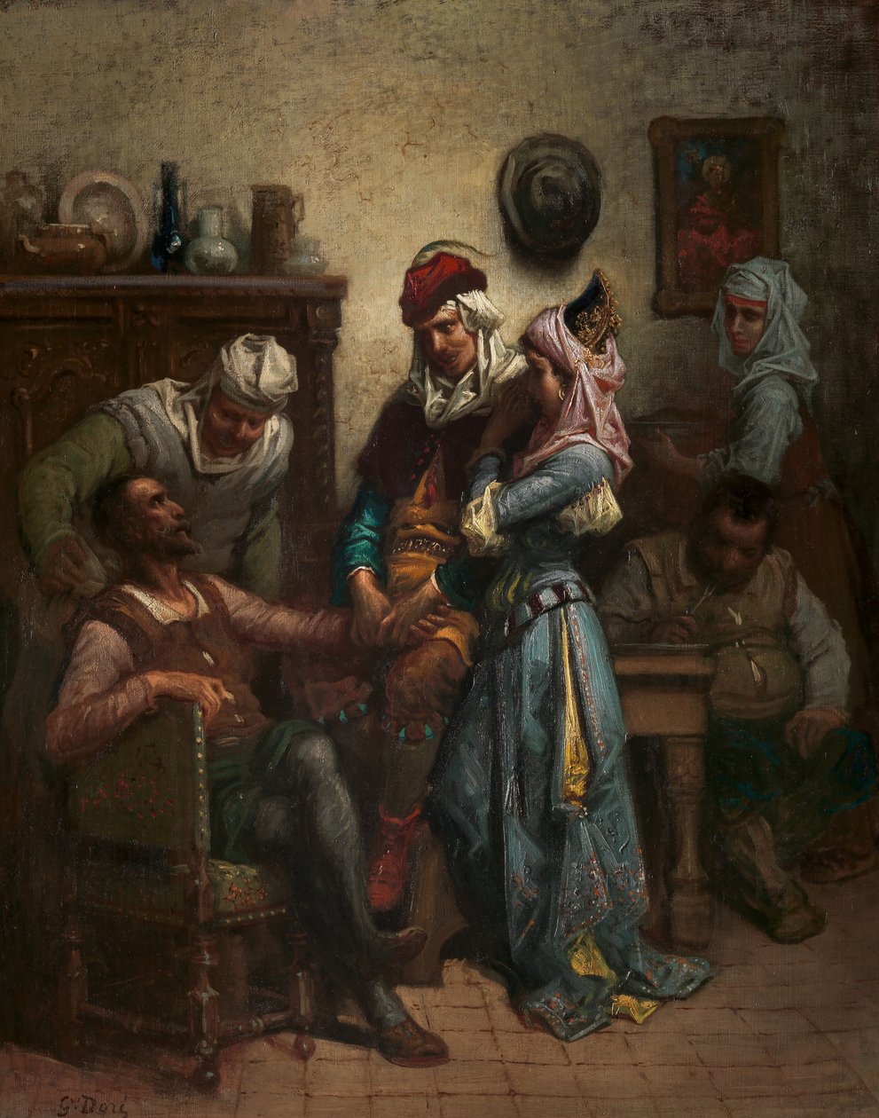 Don Quijote och Sancho Panza Underhålls av Basil och Quiteria, av Gustave Dore