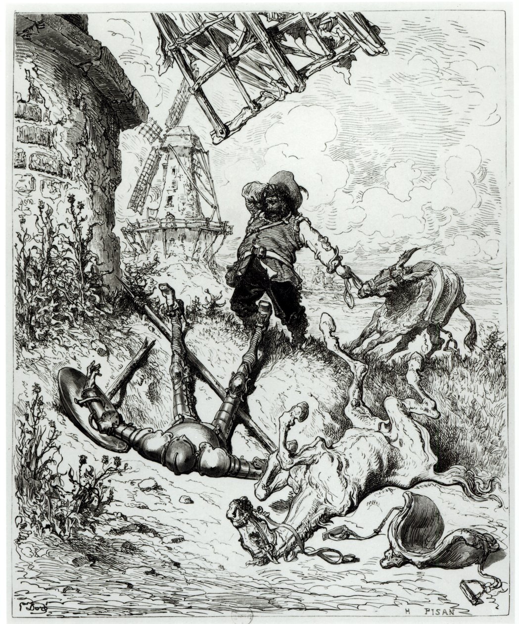 Don Quijote och väderkvarnarna, från 