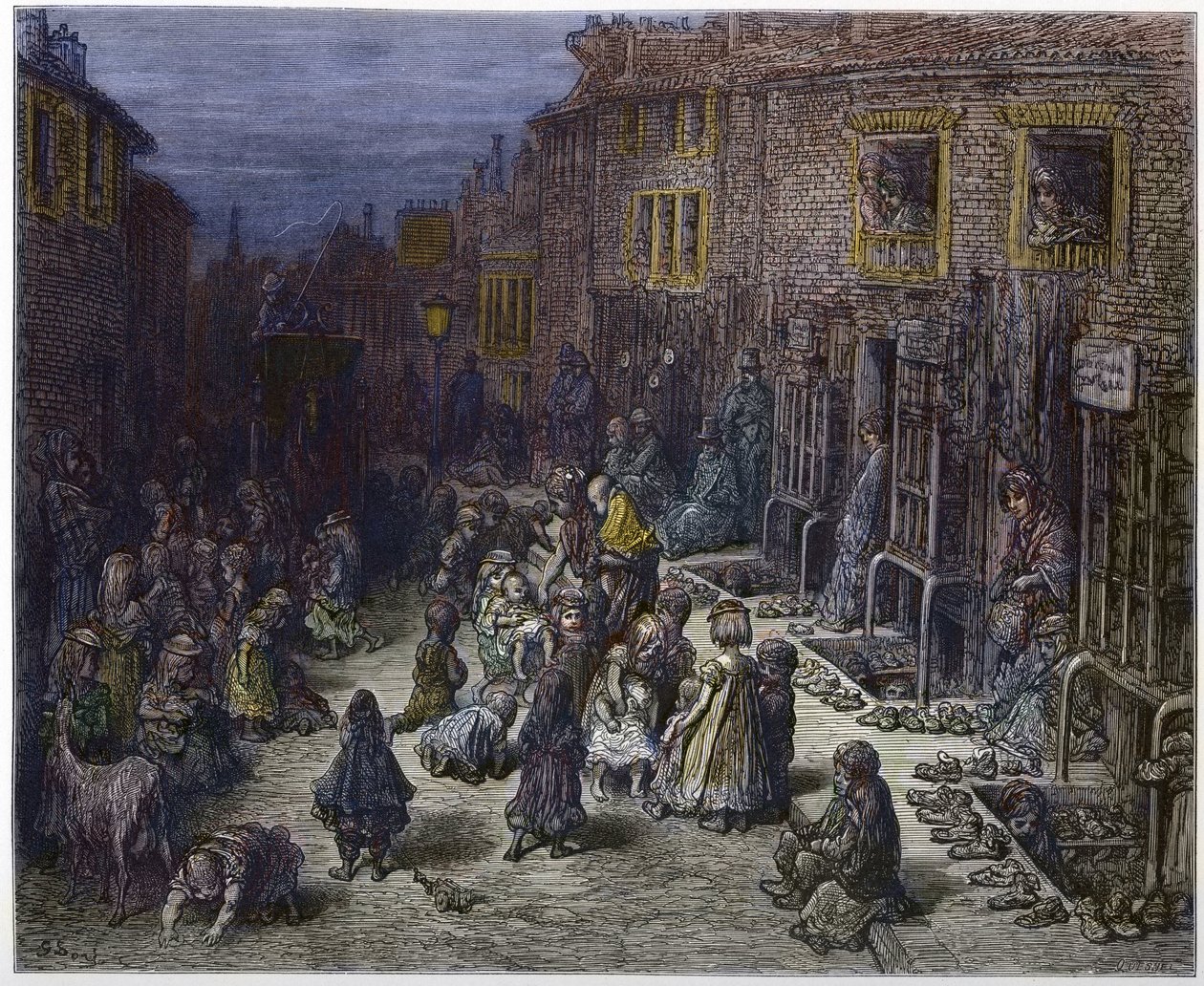 Dudley Street, Seven dials in Covent Garden från "London, a Pilgrimage", skriven av William Blanchard Jerrold (1826-94) - illustrationer av Gustave Dore - 1872 - av Gustave Dore