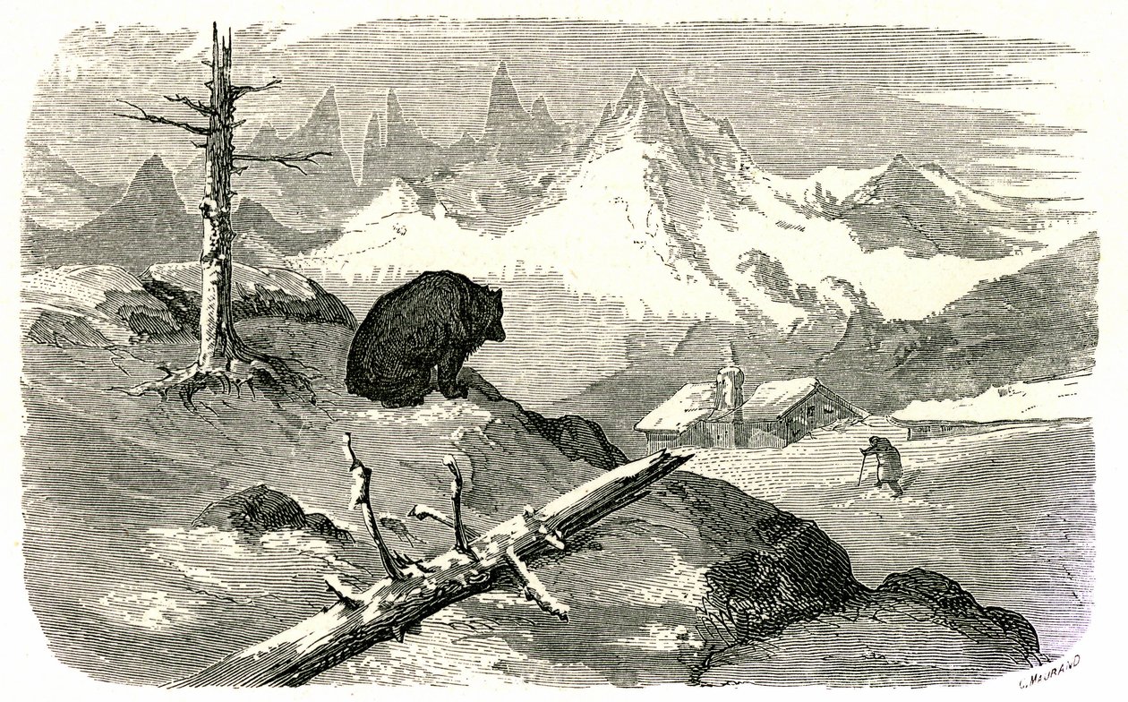 Gravyr av Gustave Dore som illustrerar boken "Voyage aux Pyrenees d