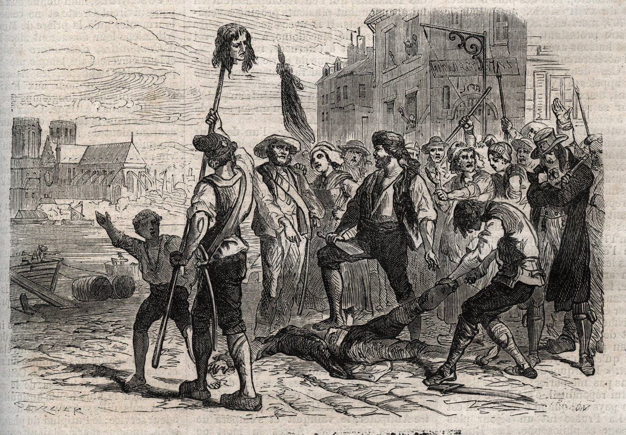 Franska revolutionen: Död av Jacques de Flesselles, greve av Bregy (1730-1789), fransk administratör, prevot des marchands sur les grader de l