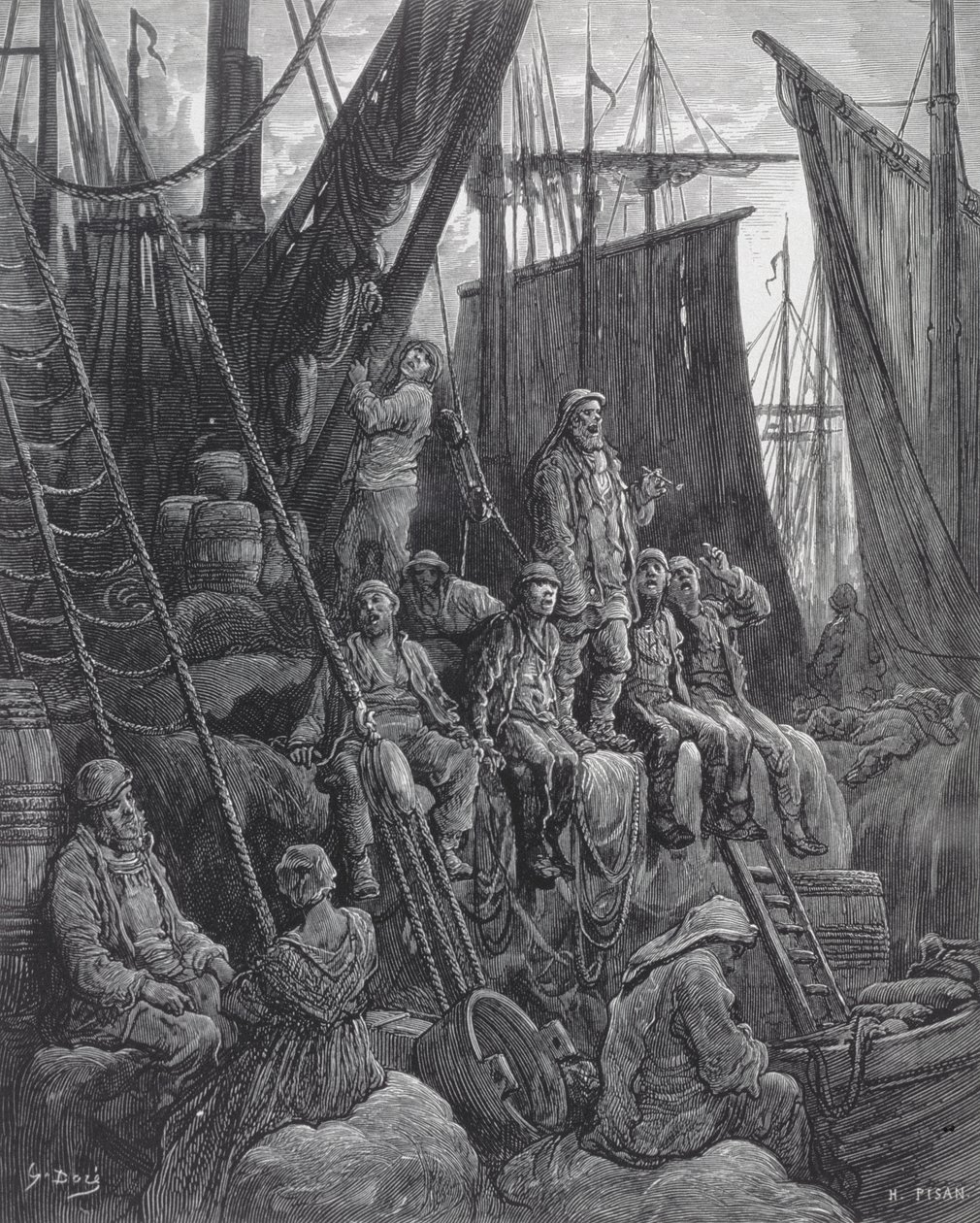 Houndsditch, från "London, en pilgrimsfärd", skriven av William Blanchard Jerrold (1826-94), graverad av Heliodore Joseph Pisan (1822-90), pub. 1872 av Gustave Dore