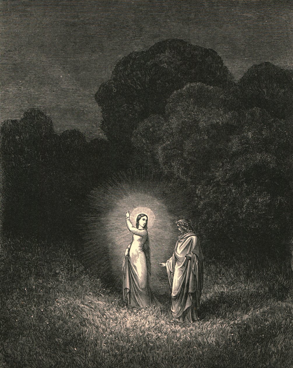 Jag, som nu bjuder dig i detta ärende, är Beatrice, c1890. av Gustave Dore
