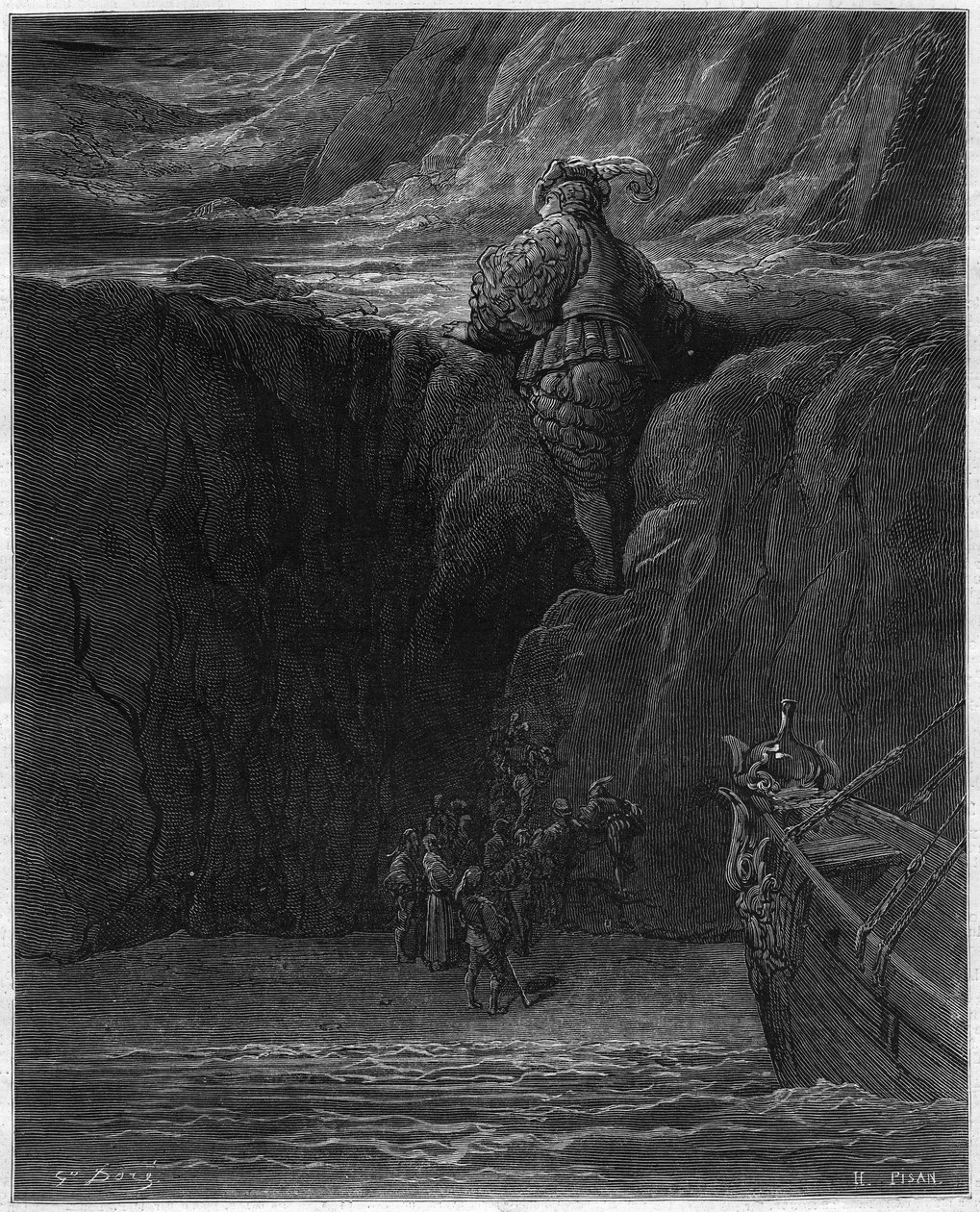 Illustration av Gustave Dore (1832-1883) för "" Pantagruel"" av Francois Rabelais (1483-1553). år 1870. av Gustave Dore