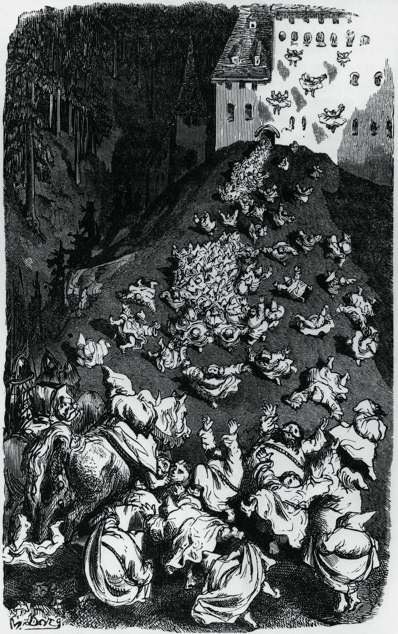 Illustration till samling humoristiska berättelser (Contes drolatiques), av Honore de Balzac (1799-1850) av Gustave Dore