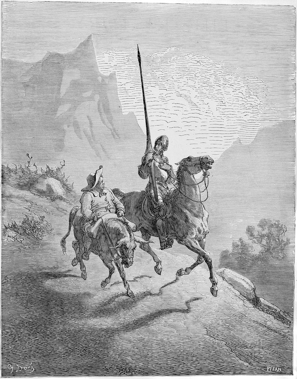 Illustration till boken Don Quixote de la Mancha av M. de Cervantes, 1863. av Gustave Dore