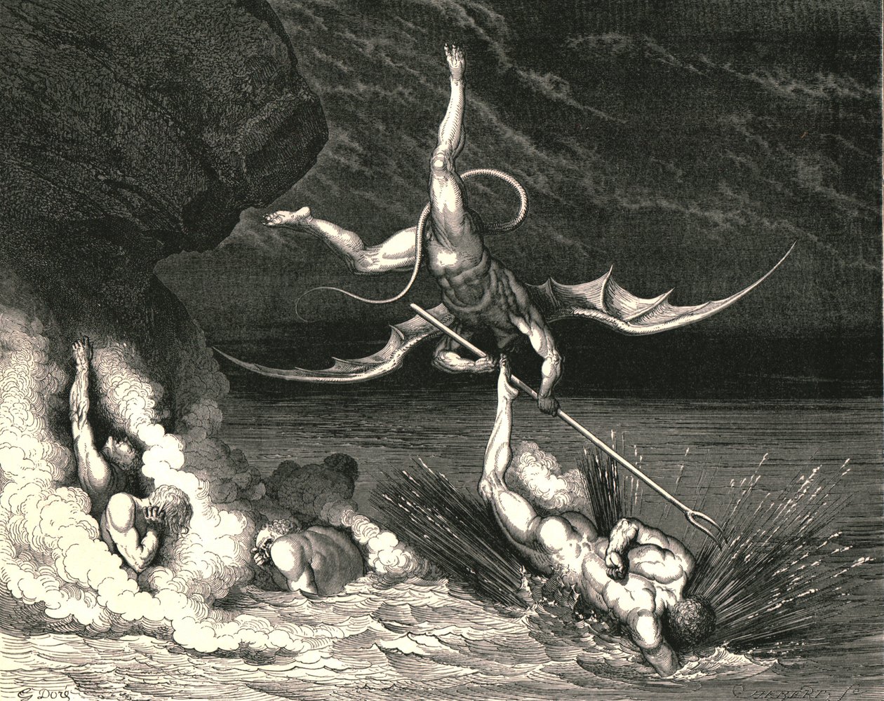 I jakten skyndade han därför och utbrast: Du är fångad, c1890. av Gustave Dore