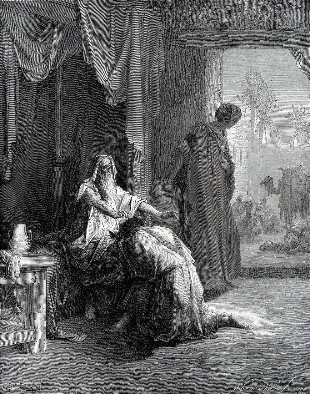 Isak välsignar Jakob av Gustave Dore