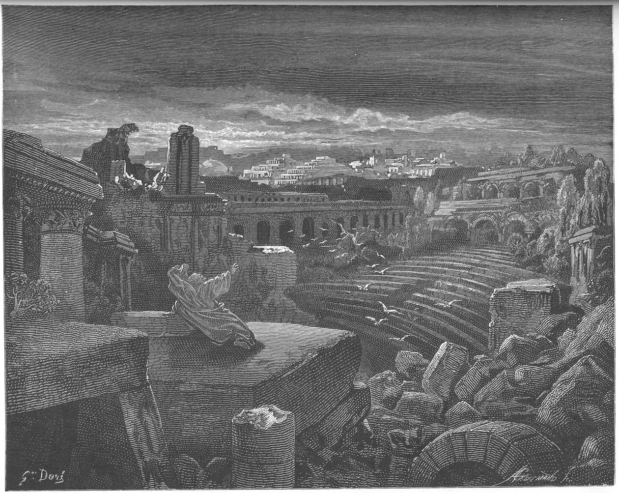 Jesajas vision av Babylons förstörelse, 1897 av Gustave Dore
