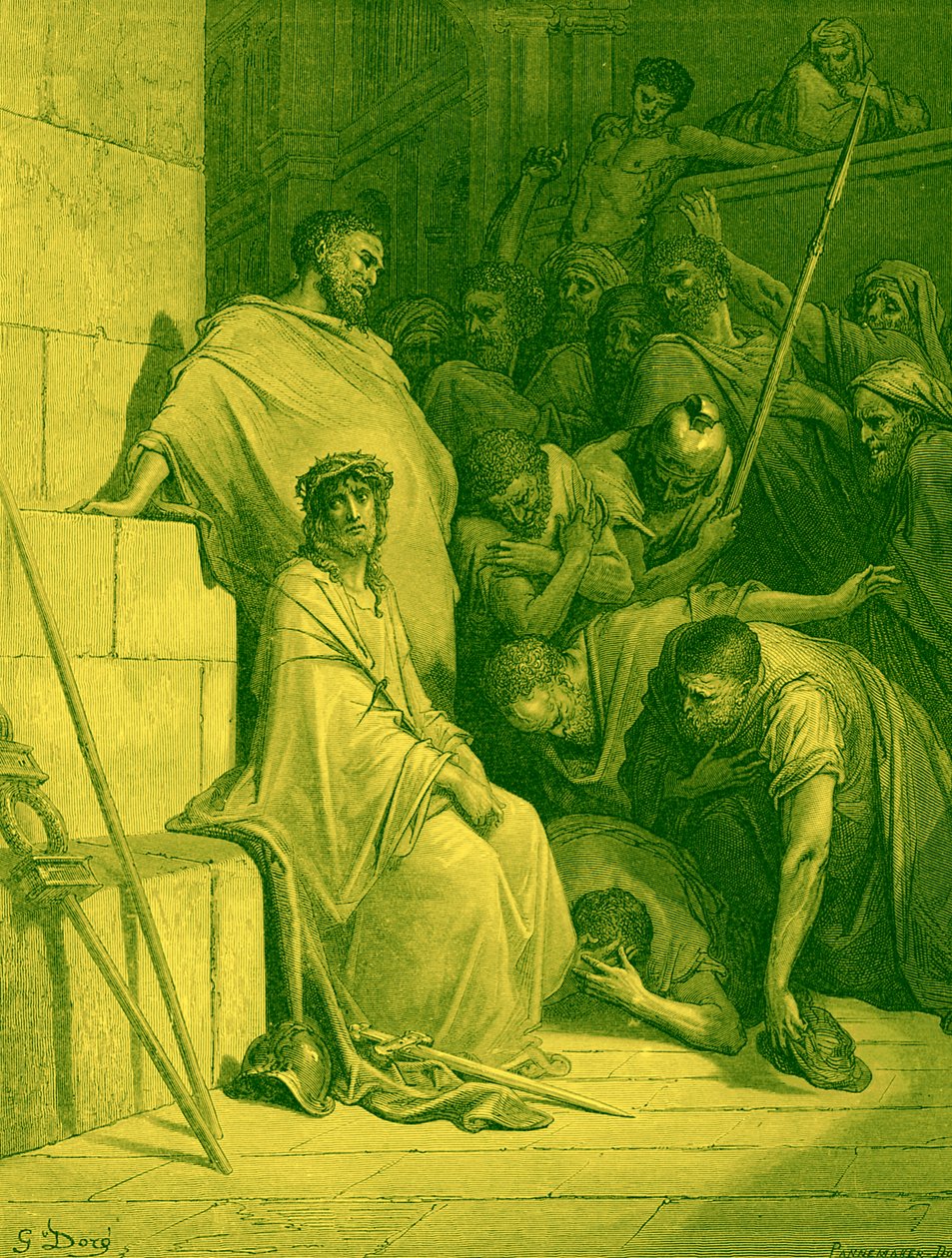 Jesus hånas av romerska soldater - Bibeln av Gustave Dore
