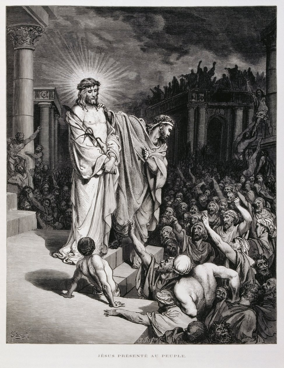 Jesus presenterad för folket under sin rättegång, Illustration från Dore-bibeln av Gustave Dore