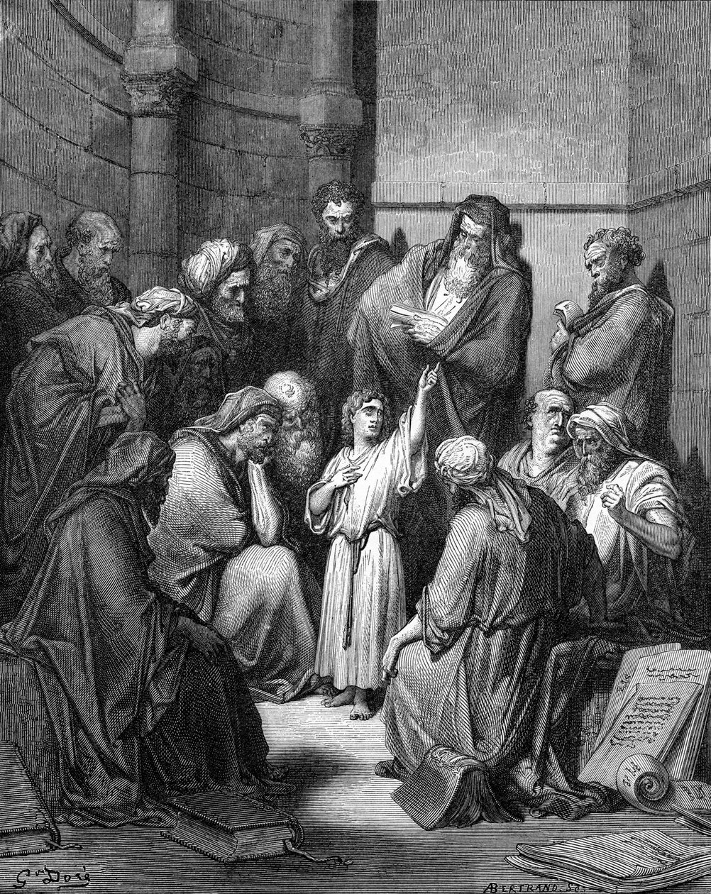 Jesus frågade läkarna av Gustave Dore