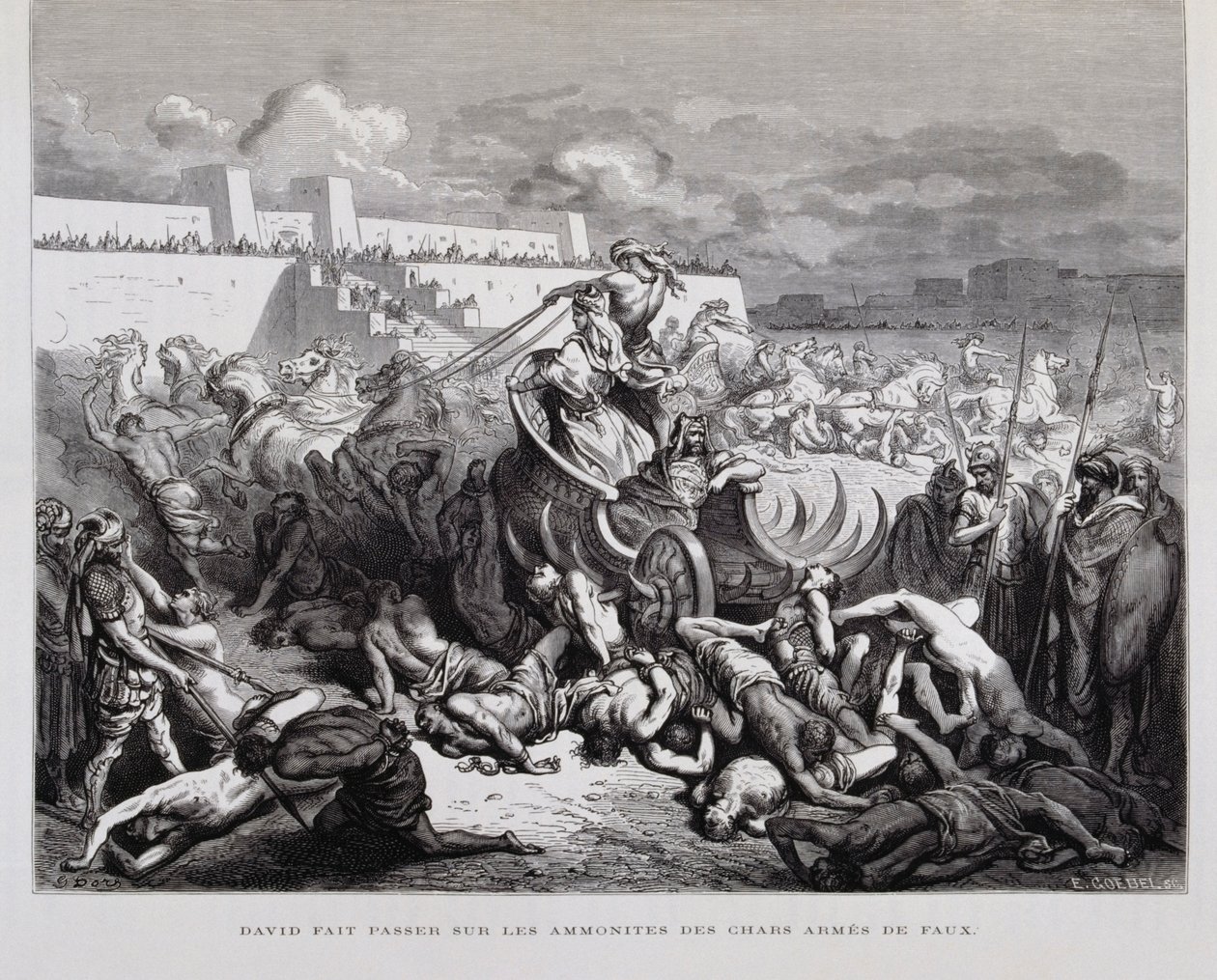 Kung David straffar ammoniterna , Illustration från Dore-bibeln av Gustave Dore