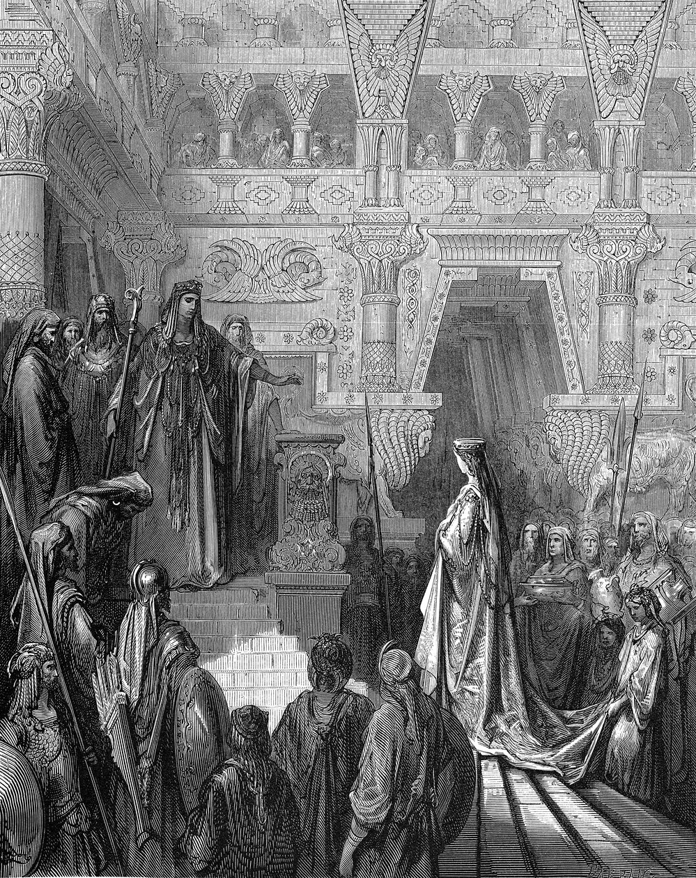 Kung Salomo välkomnade drottningen av Saba, 1865-1866 av Gustave Dore